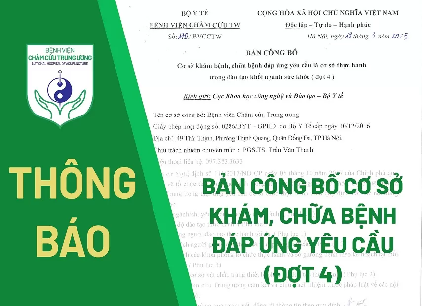 Bản công bố cơ sở khám, chữa bệnh đáp ứng yêu cầu là cơ sở thực hành đào tạo khối ngành sức khỏe (Đợt 4)