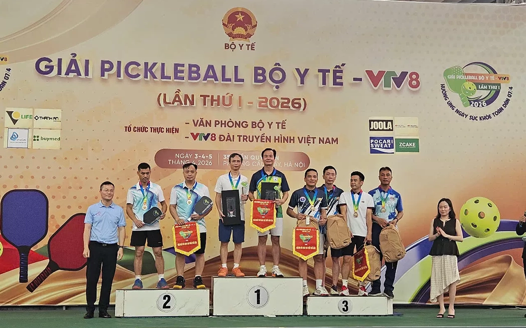 BỆNH VIỆN CHÂM CỨU TRUNG ƯƠNG GIÀNH GIẢI NHẤT ĐÔI NAM TẠI GIẢI PICKLEBALL BỘ Y TẾ - VTV8 LẦN THỨ I NĂM 2026