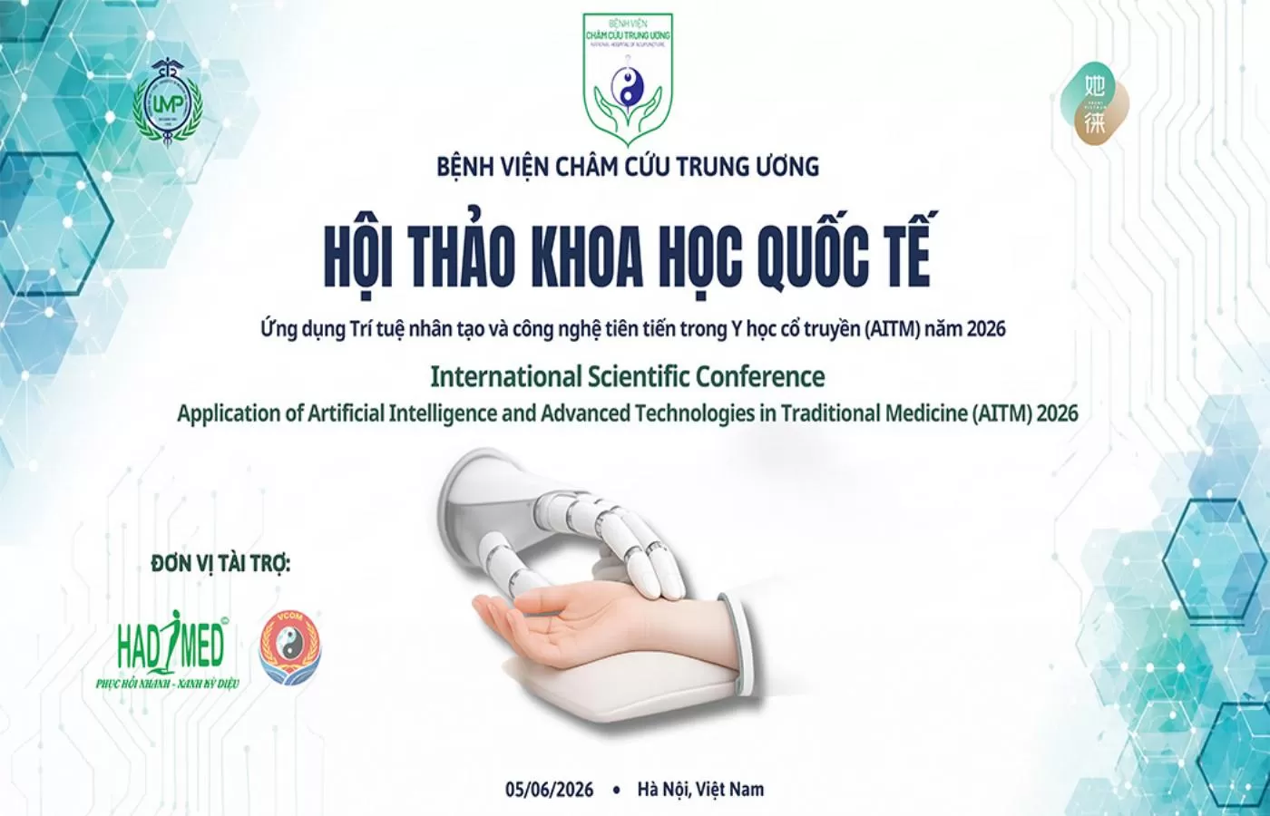 Hội thảo Quốc tế lần thứ 1 về ứng dụng trí tuệ nhân tạo và công nghệ tiên tiến trong Y học cổ truyền (AITM) năm 2026