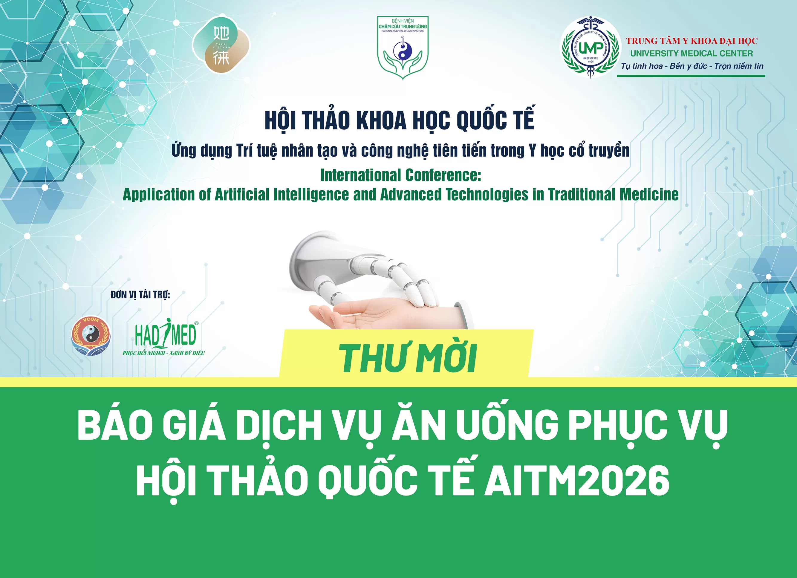 Thư mời báo giá: Cung cấp dịch vụ ăn uống phục vụ Hội thảo quốc tế 2026