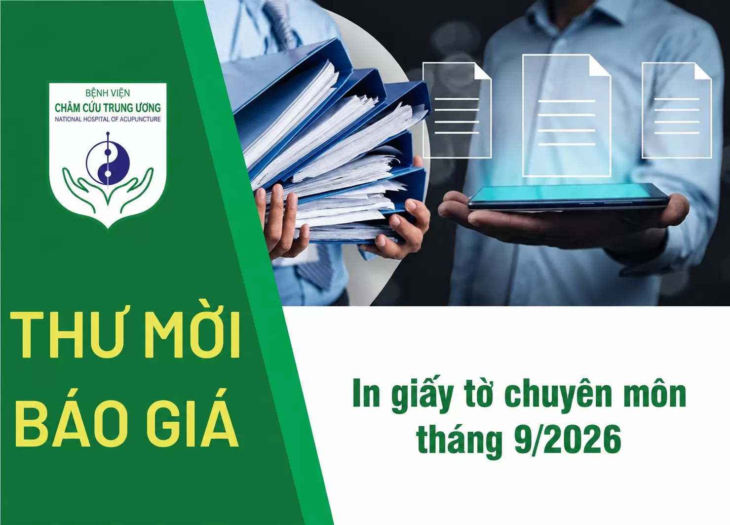 Thư mời chào giá "In giấy tờ chuyên môn tháng 9/2026"